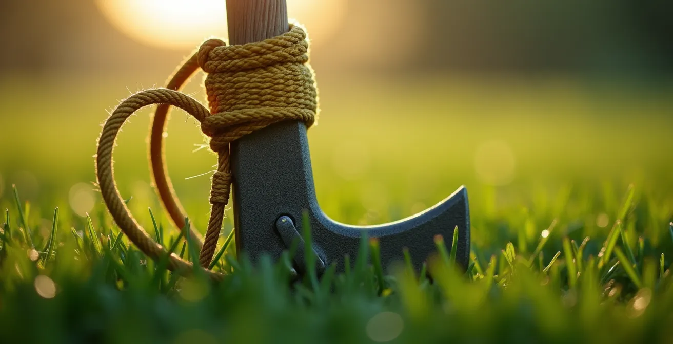 Gros plan sur un système d'ancrage professionnel de structure gonflable