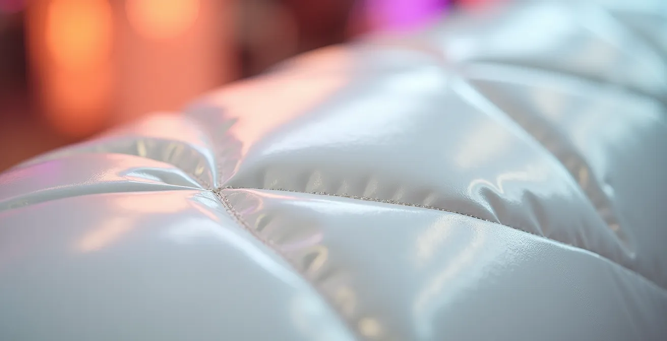 Gros plan sur la texture d'une structure gonflable blanche élégante